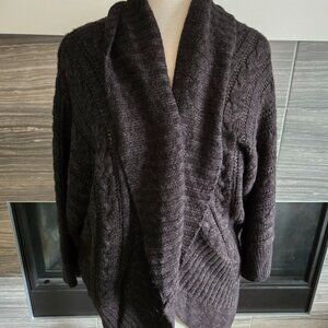 Revolution Dark Grey Longline Cardigan | Size Large | Charcoal Heather